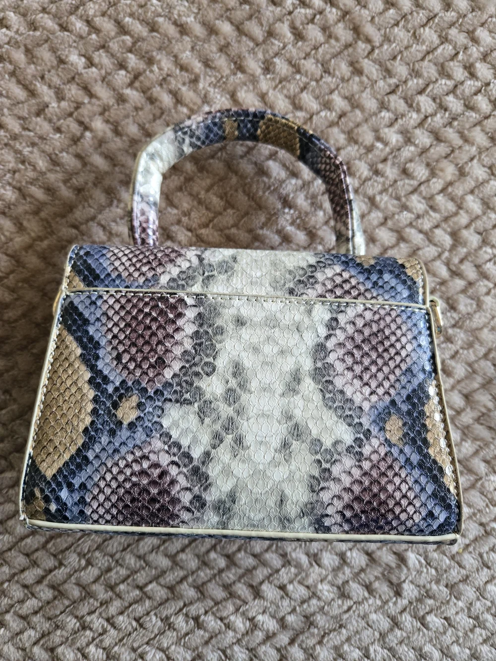 Trendy Y2K Snake Print Mini Top Handle Handbag